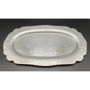Vintage Continental Silverlook Hand‑Wrought Tray 515 Oval 11.5" Aluminum